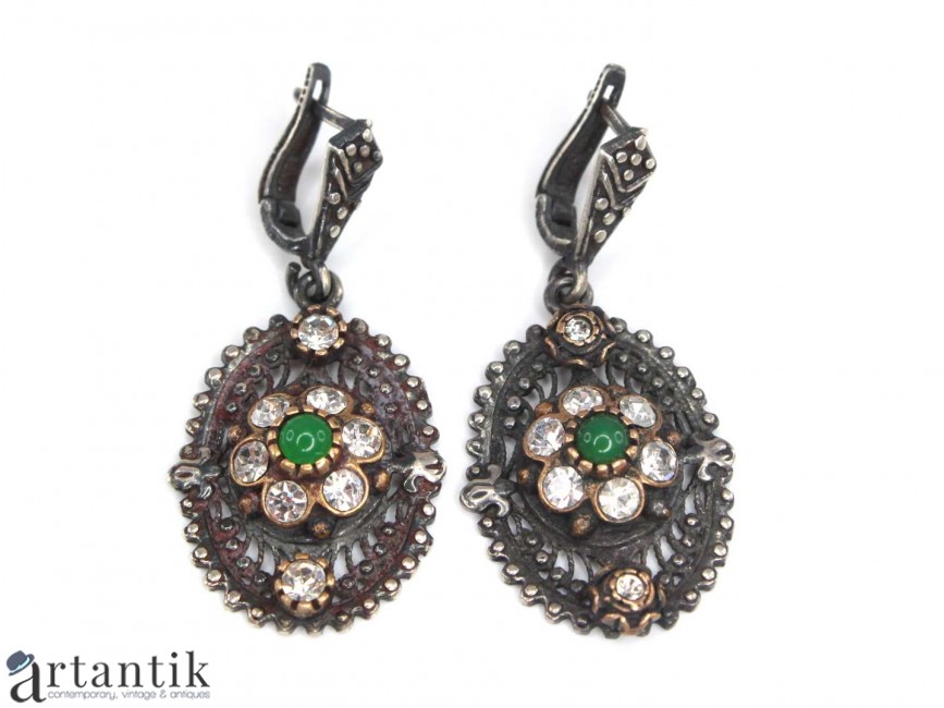 Expressly Absolutely Absolutely Set de bijuterii indiene | argint patinat | cercei și inel reglabil