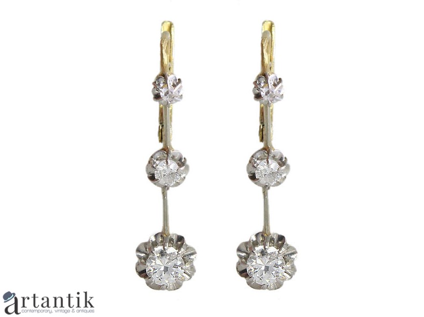 take medicine Volcano Diligence Cercei Art Deco din aur 18k decorați cu diamante naturale 0.65 CT montate în platină Franța take medicine Volcano Diligence Cercei Art Deco din aur 18k decorați cu diamante naturale 0.65 CT montate în platină Franța